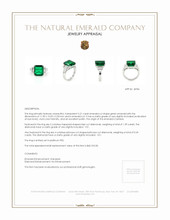 5.21 Ct. Emerald Natural Diamond Ring, Platinum 950 Appraisal