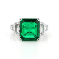 5.21 Ct. Emerald Natural Diamond Ring, Platinum 950 Video