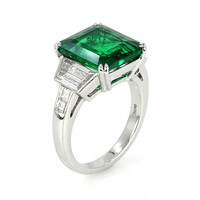 5.21 Ct. Emerald Natural Diamond Ring, Platinum 950 Image