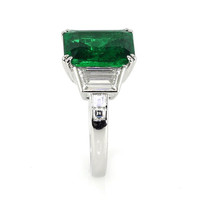 5.21 Ct. Emerald Natural Diamond Ring, Platinum 950 Image
