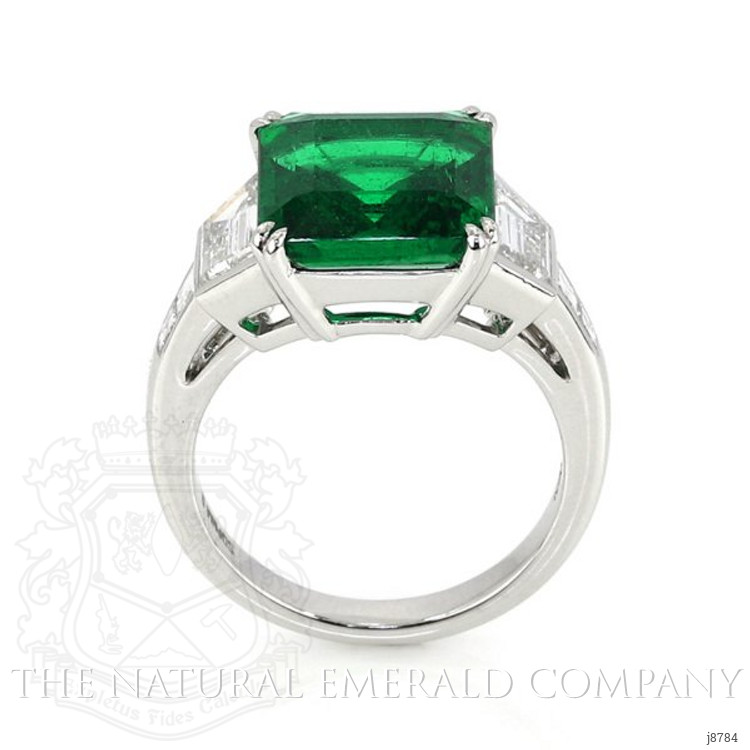 5.21 Ct. Emerald and Colorless Natural Diamond Ring, Platinum 950