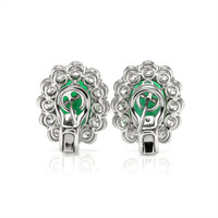 11.42 Ct.Tw. Emerald Natural Diamond Earrings, Platinum 950 Image