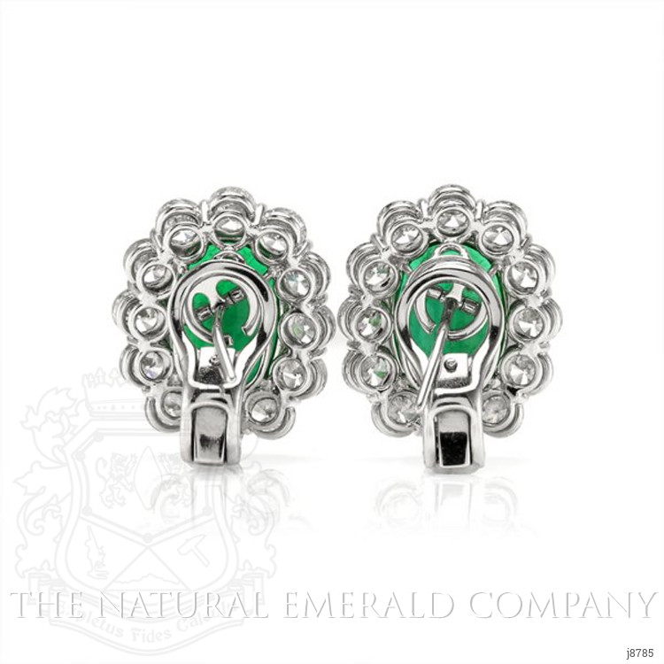 11.42 Ct.Tw. Emerald Natural Diamond Earrings, Platinum 950