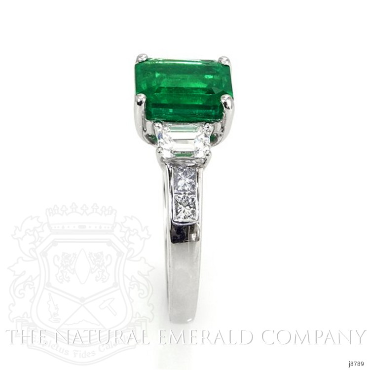 2.81 Ct. Emerald Natural Diamond Accent Stones Ring, Platinum 950
