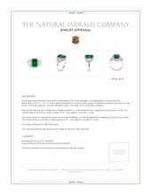 2.09 Ct. Emerald Natural Diamond Accent Stones Ring, 18K White Gold Appraisal