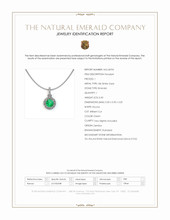 0.40 Ct. Emerald and Natural Diamond Pave Pendant, 18K White Gold Scan Report