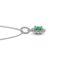 0.40 Ct. Emerald Natural Diamond Pave Pendant, 18K White Gold Image
