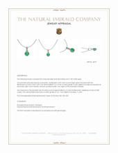 0.40 Ct. Emerald and Natural Diamond Pave Pendant, 18K White Gold Appraisal