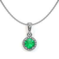 0.40 Ct. Emerald Natural Diamond Pave Pendant, 18K White Gold Video