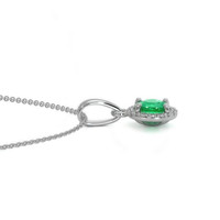 0.40 Ct. Emerald Natural Diamond Pave Pendant, 18K White Gold Image