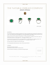 5.29 Ct. Emerald Natural Diamond Antique Style Ring, Platinum & 18K Yellow Appraisal