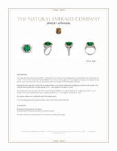 5.29 Ct. Emerald and Natural Diamond Antique Style Ring, Platinum & 18K Yellow Appraisal