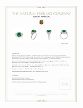 2.87 Ct. Emerald Natural Diamond Ring, 18K White & Yellow Appraisal