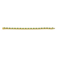 2.20 Ct.Tw.Total Carat Weight Emerald and Diamond Bracelet, 14K Yellow Gold Image