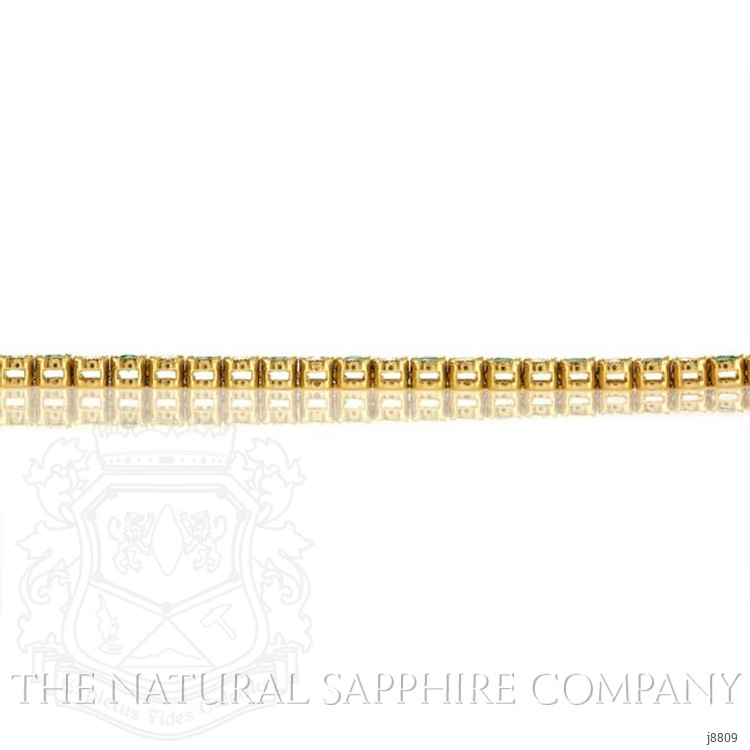 2.20 Ct.Tw. Emerald Natural Diamond Accent Stones Bracelet, 14K Yellow Gold