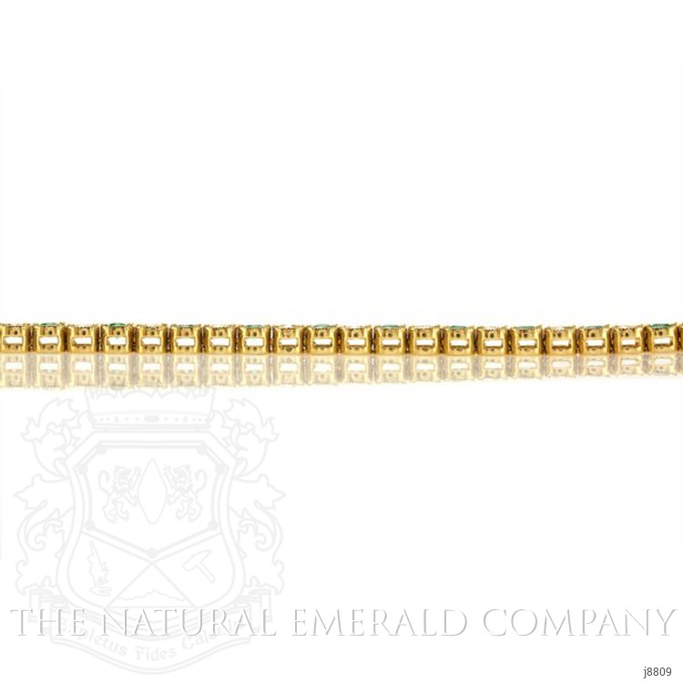 2.20 Ct.Tw. Emerald Natural Diamond Accent Stones Bracelet, 14K Yellow Gold