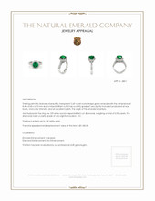 2.49 Ct. Emerald Natural Diamond Ring, 18K White Gold Appraisal