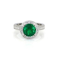 2.49 Ct. Emerald and Diamond Ring - 18K White Gold Video