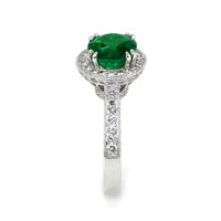 2.49 Ct. Emerald Natural Diamond Ring, 18K White Gold Image