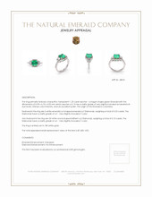 1.25 Ct. Emerald Natural Diamond Ring, 18K White Gold Appraisal