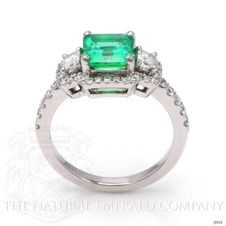1.25 Ct. Emerald Natural Diamond Ring, 18K White Gold