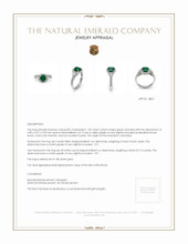 1.39 Ct. Emerald Natural Diamond Ring, 18K White Gold Appraisal
