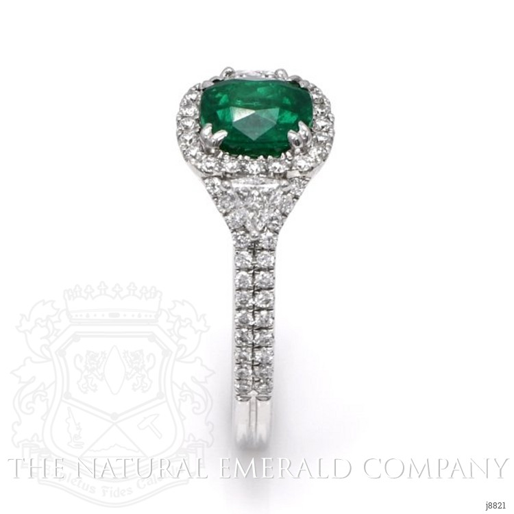1.39 Ct. Emerald Natural Diamond Ring, 18K White Gold