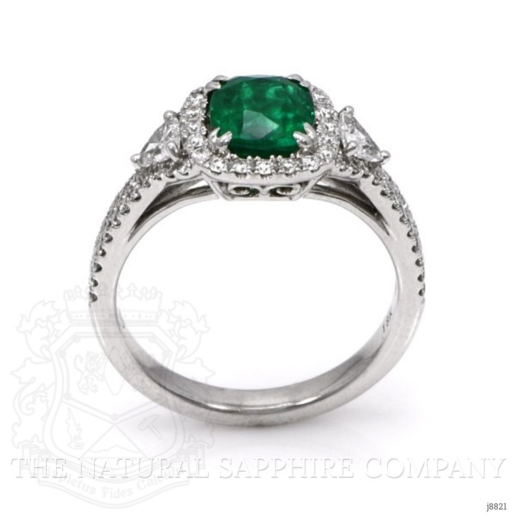1.39 Ct. Emerald Natural Diamond Ring, 18K White Gold