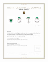 2.54 Ct. Emerald Natural Diamond Ring, 18K White Gold Appraisal