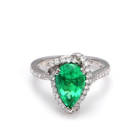 2.54 Ct. Emerald Natural Diamond Ring, 18K White Gold Video