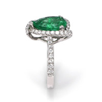 2.54 Ct. Emerald Natural Diamond Ring, 18K White Gold Image