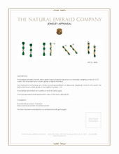 13.72 Ct.Tw. Emerald Natural Diamond Earrings, Platinum & 18K Yellow Appraisal