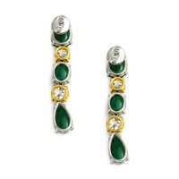 13.72 Ct.Tw. Emerald Natural Diamond Earrings, Platinum & 18K Yellow Image