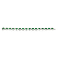 11.85 Ct.Tw.Total Carat Weight Emerald Natural Diamond Bracelet, 14K White Gold Image
