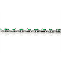 11.85 Ct.Tw.Total Carat Weight Emerald Natural Diamond Bracelet, 14K White Gold Image