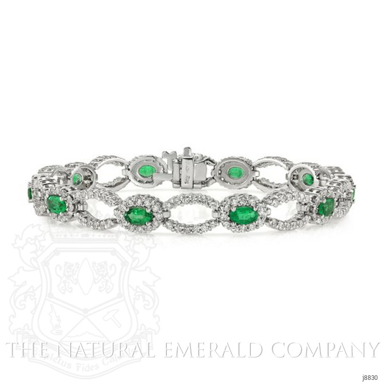 2.24 Ct.Tw. Emerald Natural Diamond Tennis/Line Bracelet, 18K White Gold