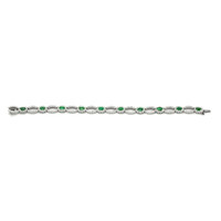 2.24 Ct.Tw. Emerald Natural Diamond Tennis/Line Bracelet, 18K White Gold Image