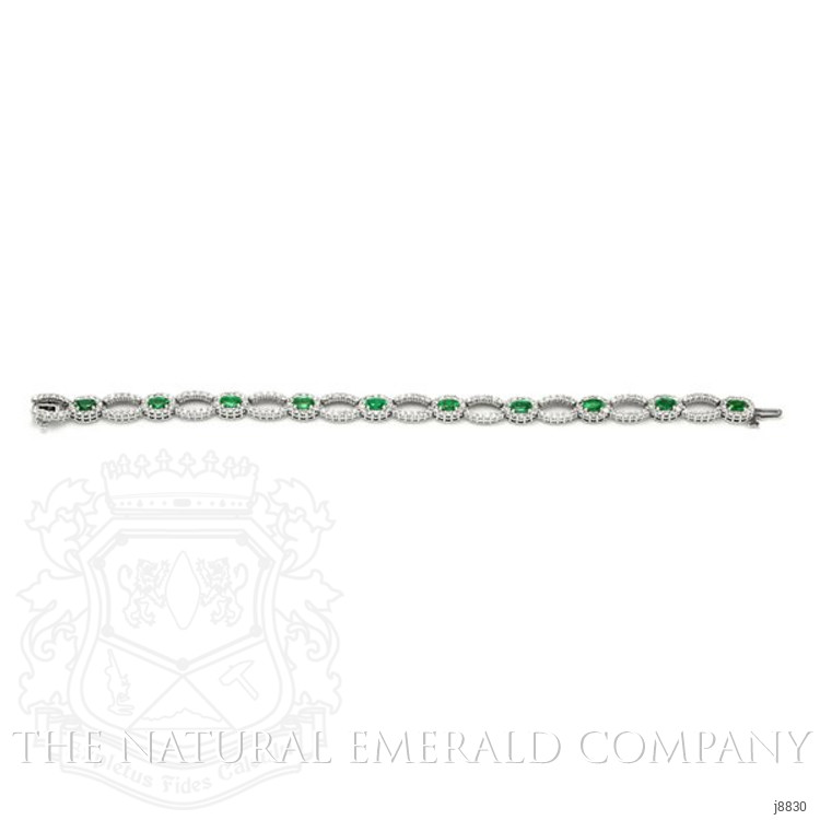 2.24 Ct.Tw. Emerald Natural Diamond Tennis/Line Bracelet, 18K White Gold