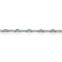 2.24 Ct.Tw. Emerald Natural Diamond Tennis/Line Bracelet, 18K White Gold Image