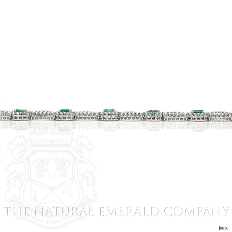 2.24 Ct.Tw. Emerald Natural Diamond Tennis/Line Bracelet, 18K White Gold