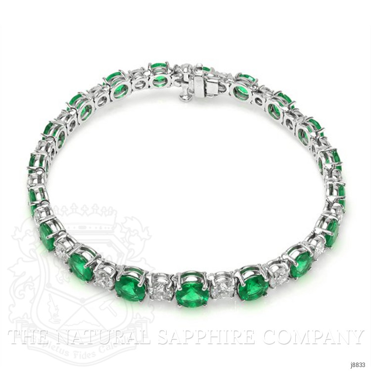 9.65 Ct.Tw. Emerald Natural Diamond Tennis/Line Bracelet, 18K White Gold