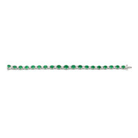 9.65 Ct.Tw. Emerald Natural Diamond Tennis/Line Bracelet, 18K White Gold Image