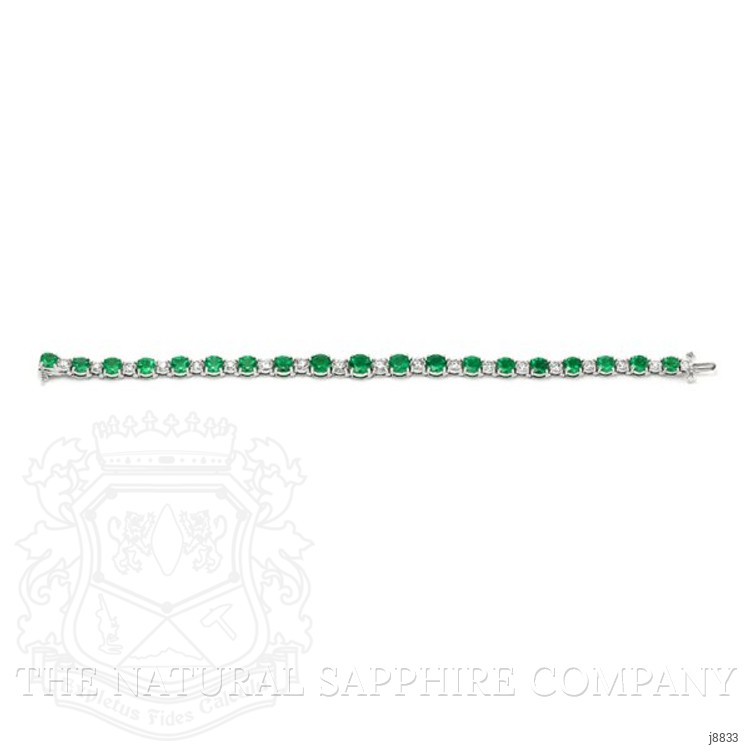 9.65 Ct.Tw. Emerald Natural Diamond Tennis/Line Bracelet, 18K White Gold