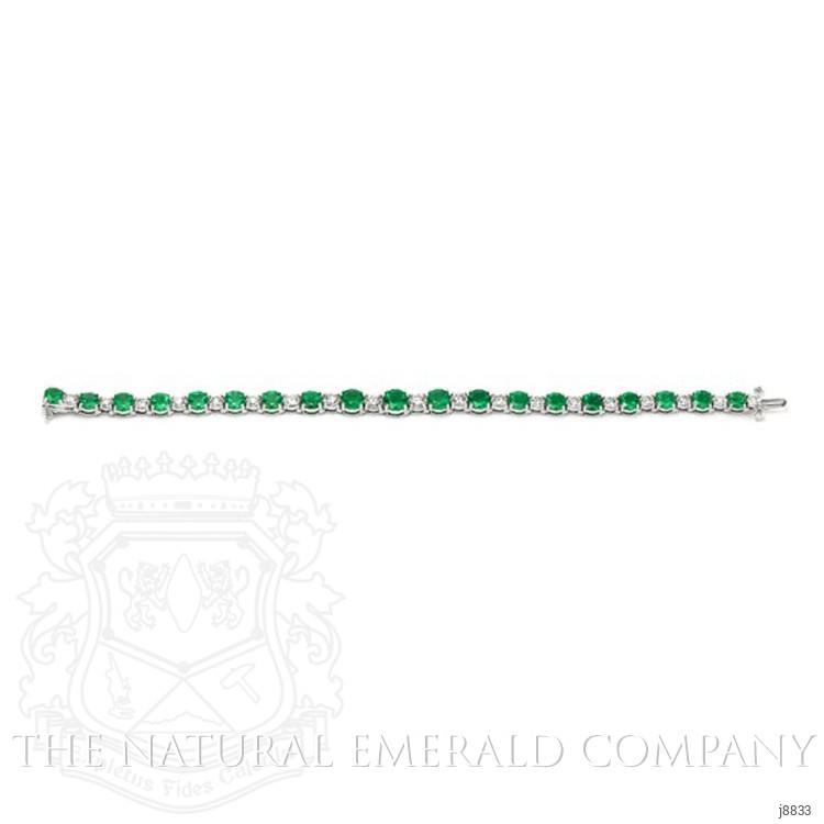 9.65 Ct.Tw. Emerald Natural Diamond Tennis/Line Bracelet, 18K White Gold