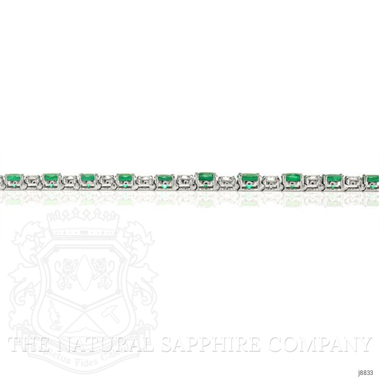 9.65 Ct.Tw. Emerald Natural Diamond Tennis/Line Bracelet, 18K White Gold