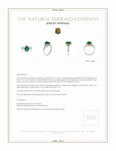 1.62 Ct. Emerald Natural Diamond Ring, 18K White & Yellow Appraisal