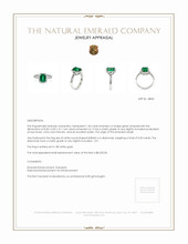 1.50 Ct. Emerald Natural Diamond Pave Ring, 18K White Gold Appraisal