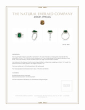 1.92 Ct. Emerald Natural Diamond Ring, 18K White & Yellow Appraisal