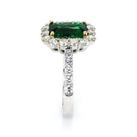 1.92 Ct. Emerald Natural Diamond Ring, 18K White & Yellow Image