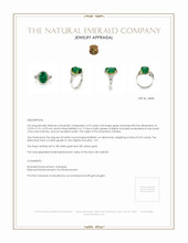 4.73 Ct. Emerald Natural Diamond Ring, 18K White & Yellow Appraisal